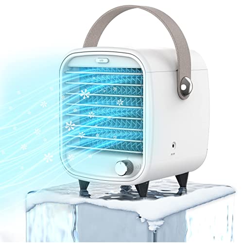 Aire Acondicionado Portatil Silencioso Aire Acondicionado Portatil Silencioso 4 en 1 USB, CITIZILI Mini Enfriador de Aire Móvil, LED Luz Nocturna, Ventilador,...