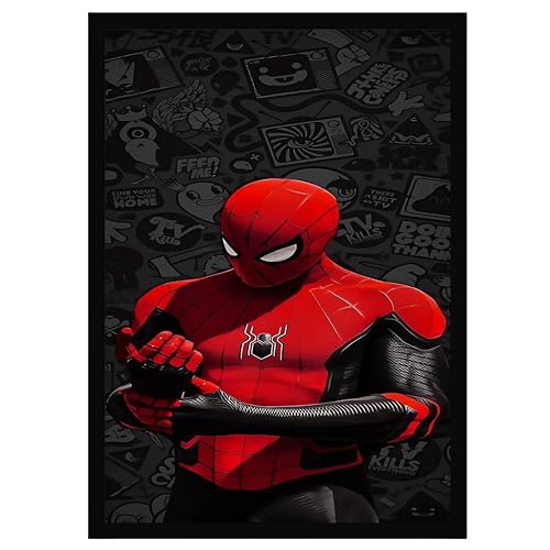 BLUE WALL DECOR Spider Man Wall Art Framed Poster for Bedroom | S...