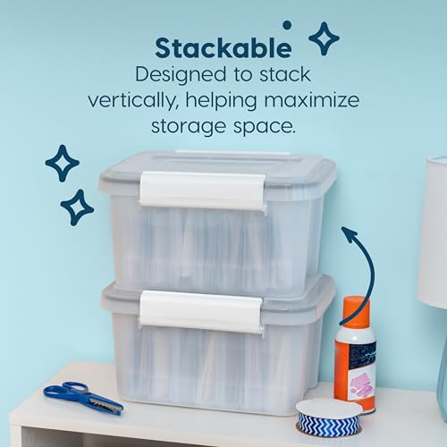 Image of IRIS USA 4 inch x 6 inch |Made in USA| 2-Pack WeatherPro Photo Storage Box and Picture Containers, 7 Inner Cases for Tasks, Stickers, Ephemera, & Flashcards - Clear