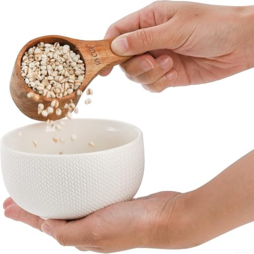 Cucharas medidoras de madera para café y repostería pack de 4 piezas apilables 6