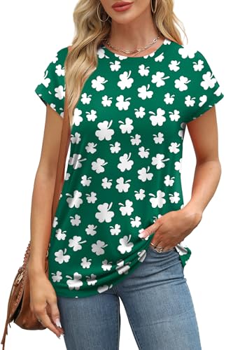 Image of Alaroo Womens Summer Tops Short Sleeve Shirts Crew Neck Tshirt Cute Trendy Tunic Blouses (S-3XL)