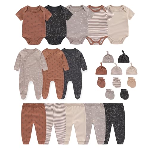 Image of JELYLOVE Unisex Baby Boy Girl Clohtes Pants Sets 23 pack Cotton Casual New born Clothing Comfort Infant Birthday Outfit