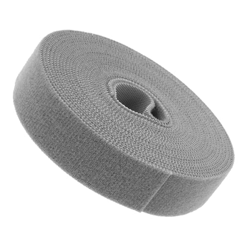 HANABASS Soccer Net Fixing Straps Cable Loop Tape for Soccer Goal Net Strong Hook and Loop Tape 25mm Width x 5m Grey Color