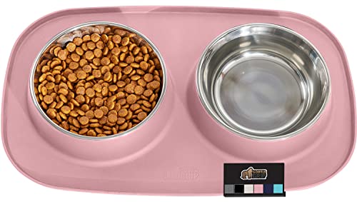 Gorilla Grip Slip Resistant Pet Bowls and Silicone Feeding Mat ...