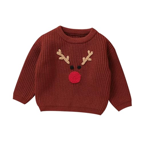 Girls Merry Christmas Sweaters Winter Loose Knit Long Sleeve Pullover Kids Boys Graphic Sweater 6 Months-3 Years