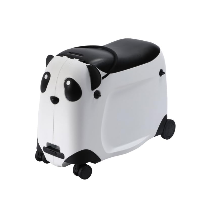Wandergo Kinderkoffer Panda Reise Koffer Handgepäck für Kinder PP Trolley-Koffer (Schwarz)