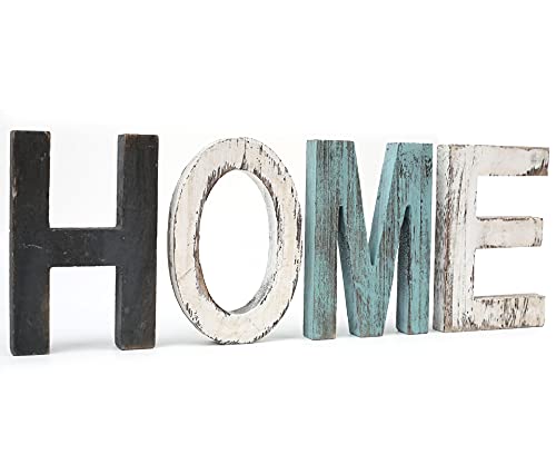 Home Sign Home Decor Signs, Teal Wall Decor Home Wooden Letters for Wall Decor Rustic Home Sign Turquoise