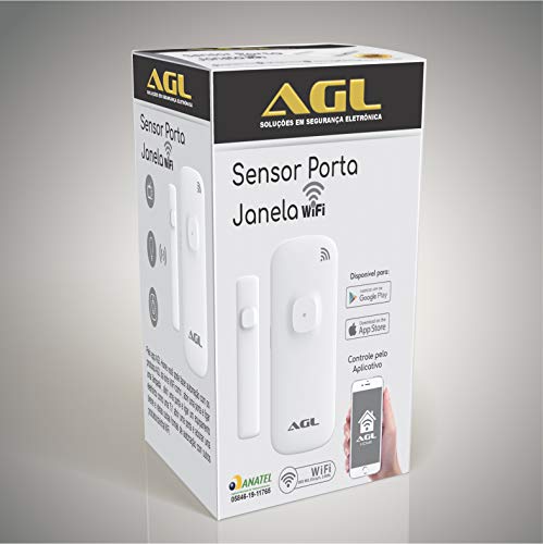 Sensor inteligente Wifi AGL de abertura de Portas/janelas - Compatível com Alexa