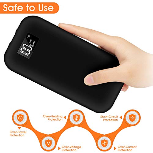 COMLIFE Portable Hand Warmer, 20000mAh Electric Camping Long-Lasting Pocket Warmer & Reusable Larger Capacity Type-C Power Bank, Single/Dual-Sided Quick Heating, LED Display, Up to 14 Hours of Heat