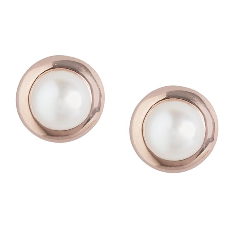 ZAVYA 925 Sterling Silver Freshwater Pearl Minimal Rose Gold Plating Stud Earrings | | Gift for Women and Girls | With Certificate of Authenticity and 925 Hallmark (B0CKLTG77L) Amazon Price History, Amazon Price Tracker
