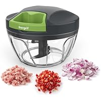 Ibergrif M501 Manual Food Chopper, Multi-Functional Onion Cutter for Kitchen, Pull Chopper BPA Free, Dishwasher Safe, Easy Pull Food Processor for Onions, Garlic, Nuts