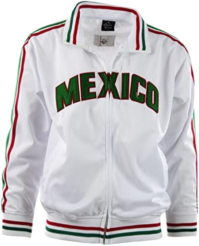 ChoiceApparel Men's Mexico Track Jacket (XL, White)