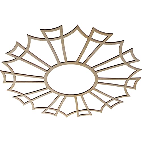 Image of Ekena Millwork 30 inchOD x 10 1 /2 inchID x 1 /4 inchT Augustus Wood Fretwork Pierced Ceiling Medallion, Birch