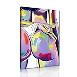 MAMAGO Colorful Sensual Woman Wall Art Nude Sexy Naked Abstract Feminine Women Pictures Art Wall Decor for Bedroom Bathroom Hotel Nice Ass Butt Wall Decor Convenient to Hang-12x16 Inches
