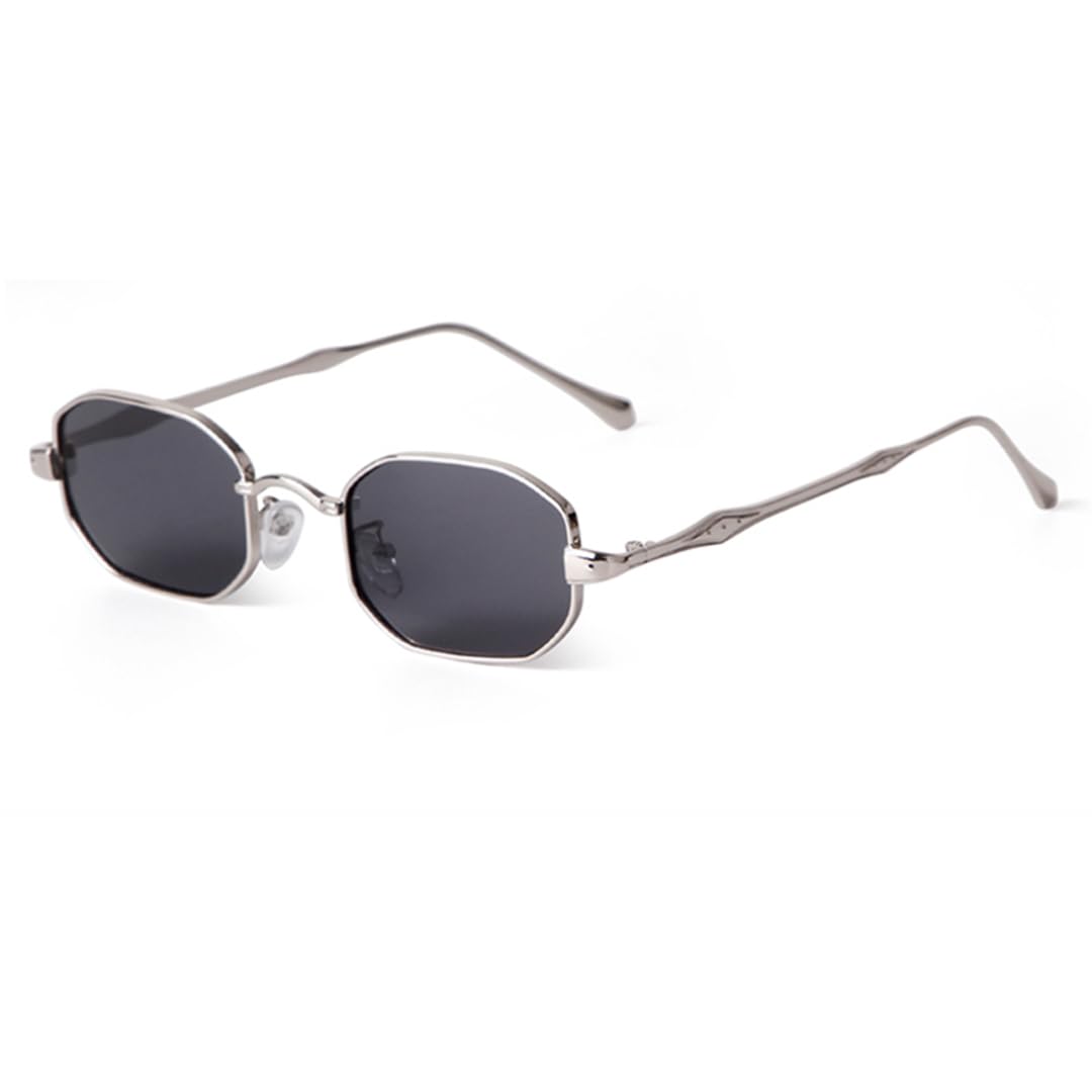 Gafas de sol pequeñas para mujeres y hombres, montura de metal retro, Steampunk, Uv400