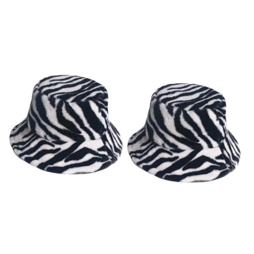 Chapeau bob zèbre réversible en polaire chaude pour hiver | Lot de 2