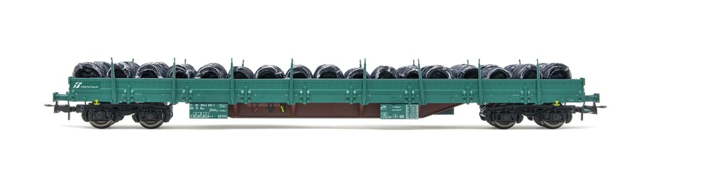 Rivarossi HR6553 FS, 4-axle stake wagon wagon type Res, green livery, loaded with wire coils, ep. VI model RailwayRolling Stock - Wagons