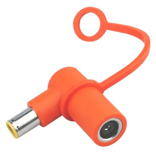 KSK Adapter DC8020 to DC7909 with Anti-Lost Strap,DC8020 Female to DC7909 Male Adapter,Angled,Orange,2PC