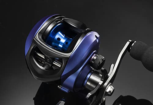 Mifine Magic Baitcaster Reels,6.3:1 Gear Ratio Baitcasting Fishing Reel Low Profile With 13.2Lb Carbon Fiber Drag,Ultralight Casting Reel Cross-Fire 5 Magnet Braking System(Blue,Left Handed) #TOP1