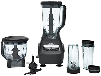 Ninja BL770 Mega Kitchen System, 1500W, 4 Functions for Smoothies, Processing, Dough, Drinks & More, with 72-oz.* Blender Pitcher, 64-oz. Processor Bowl, (2) 16-oz. To-Go Cups & (2) Lids, Black