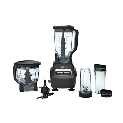 Ninja BL770 Mega Kitchen System, 1500W, 4 Functions for Smoothies, Processing, Dough, Drinks & More, with 72-oz.* Blender Pitcher, 64-oz. Processor Bowl, (2) 16-oz. To-Go Cups & (2) Lids, Black