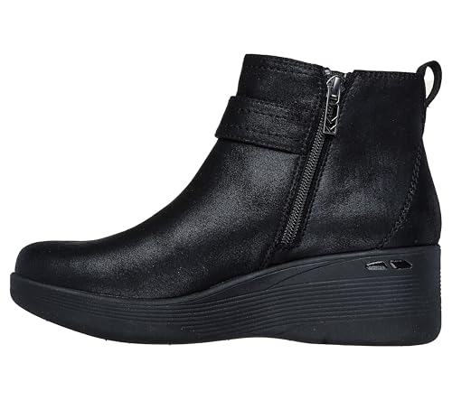 Skechers Skechers Women's PIER-LITE - FOREVER CHIC Buckled Side Zip Bootie, Black/Black, 6.5M