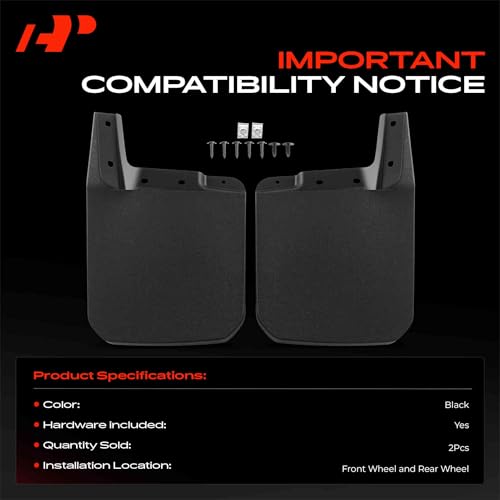Image of A-Premium Mud Flaps, No Drilling Required Splash Guards with Accessories | Compatible with Jeep Gladiator JT Series Willys /Sport , Set of 2 Front side