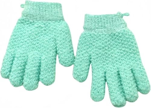 垢すり手袋 垢すりタオル お肌に優しい お風呂 浴用 手袋 あかすり ボディウォッシュ 泡立ち 垢擦りタオル ミトン 角質除去 毛穴清潔 体洗い 耐久性 水に濡らしてなでるだけ 2個 (グリーン)