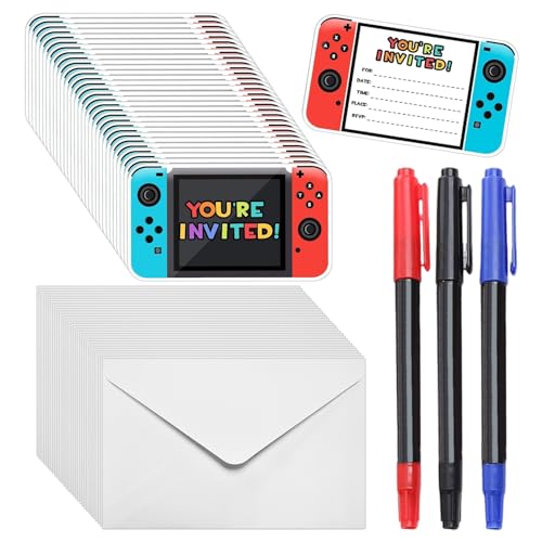 FORESTBLACK Lot De 30 Invitations D'anniversaire Avec Enveloppes