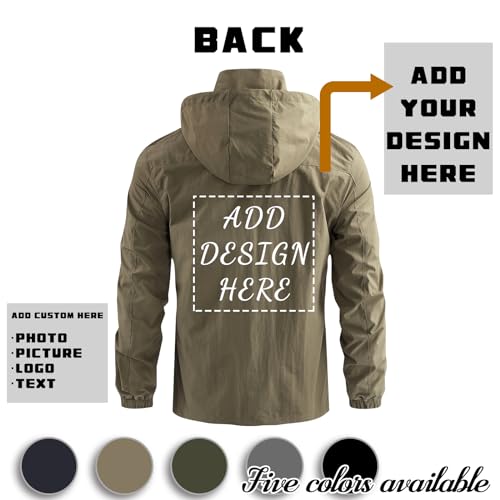 Add Your Logo Custom Mens Rain Coat Waterproof Hooded Outdoor Jacket Lightweight Windbreaker Workwear3