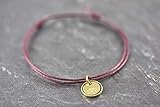  Lotus Blüte Circle bordeaux rot Armband vegan Geschenk…
