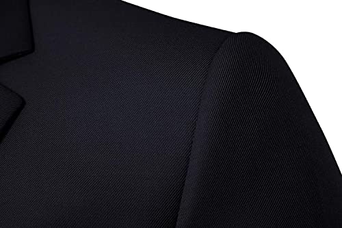 Men's Classic 2 Piece Suit Slim Fit Suit One Button Formal Business Jacket Blazer Shawl Collar Formal Suits And Trouser (Black,6X-Large)3