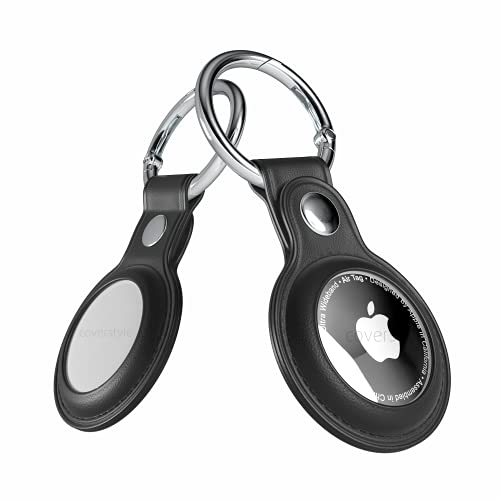CoverStyle® - AirLeath® - Porte-clés en cuir synthétique pour AirTag - Noir Cover