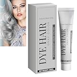 KOAHDE Cera Temporal del Peinado,Crema de Color de Cabello Gris,Crema de Tinte de Cabello Gris,Crema de Cabello Gris Plateado,Crema de Color de Cabello gris Unisex,Cera Gris del Color del Pelo,100ML
