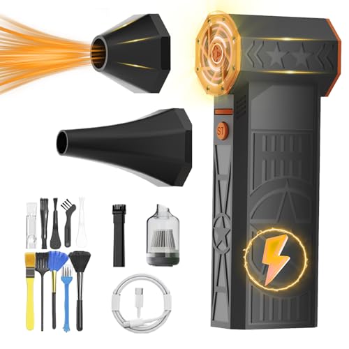 Electric Air Duster-260000rpm Compressed Air Duster Supports Reverse Charging,Continuously Variable Speed Adjustment Dust Blower for Computer, Keyboard, House, Outdoor and Car