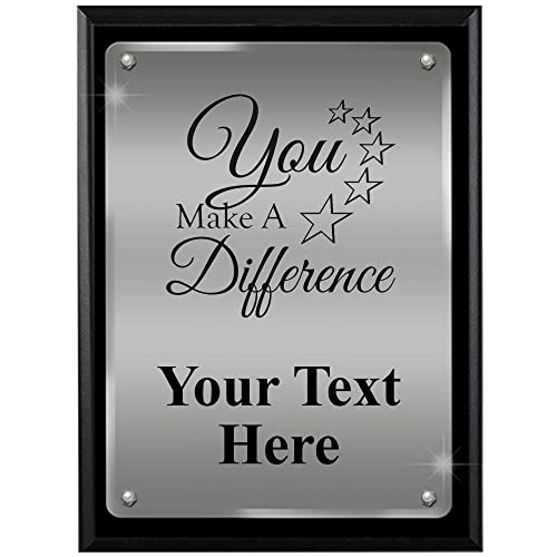 Crown Awards 9 x 12 Engraved Custom Plaque, You Make A Difference Personalized Floating Acrylic Plaque