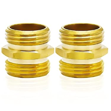 AMAZON - Twinkle Star 3/4 Inch Brass Garden Hose Adapter Double Male Quick Connector, 2 Pack