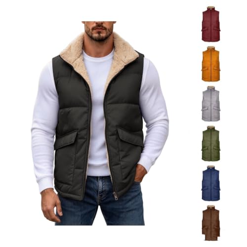 Aniywn Mens Puffer Vest Black Full Zip Sleeveless Thermal Winter Jacket - image 1