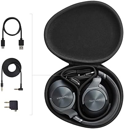 Technics EAH-A800E-K Wireless Headphones, Over Ear Multipoint Bluetooth Earphones With Noise Cancelling and Microphone, Ergonomic Fit, Up to 50 Hours Playtime, Easy Connection, Folding Design, Black