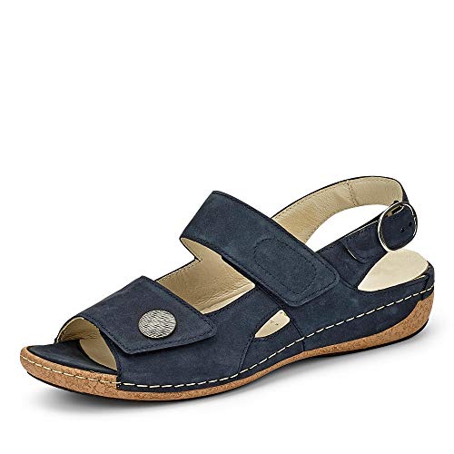 Waldläufer 342002 191 217 Sandales héliett pour femme en nubuck Velcro Taille, bleu, 41 EU Cover