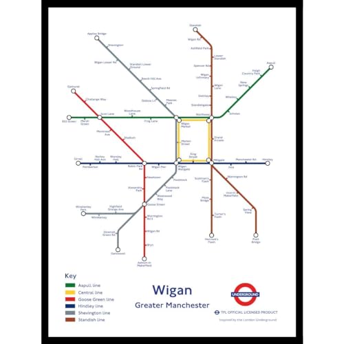 The Happy Puzzle Company - Wigan Underground Jigsaw Map 1000 Pieces - Jigsaw Puzzles for Adults 1000. This is an official Transport For London licenced product.