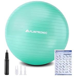 flintronic Yoga Ball, Anti-burst Yoga & Fitness Ball, 55CM/65CM Extra Thick Exercise Pregnancy Balls with Hand Pump for Labour, Pilates, Fitness, Stability