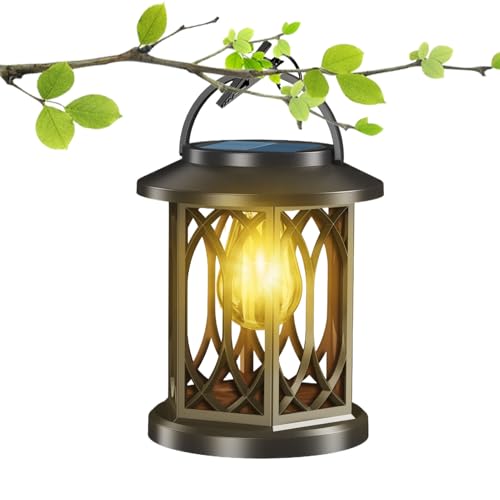 Luces de impermeables - Linternas colgantes solares, lámparas LED exteriores | Diseño de iluminación rústico a prueba de clima, unidades ecológicas recargables con función