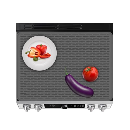 Silicone Stove top covers for electric stove mat - Glass Cooktop and Ceramic Stove top Covers (28 x 20 Black)