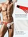 Panegy Mens Fashion Color-Blocked G-Strings Male Knit Low Waist Thin Straps T-Back Side Buckle Elastic Waistband Thongs White XXL