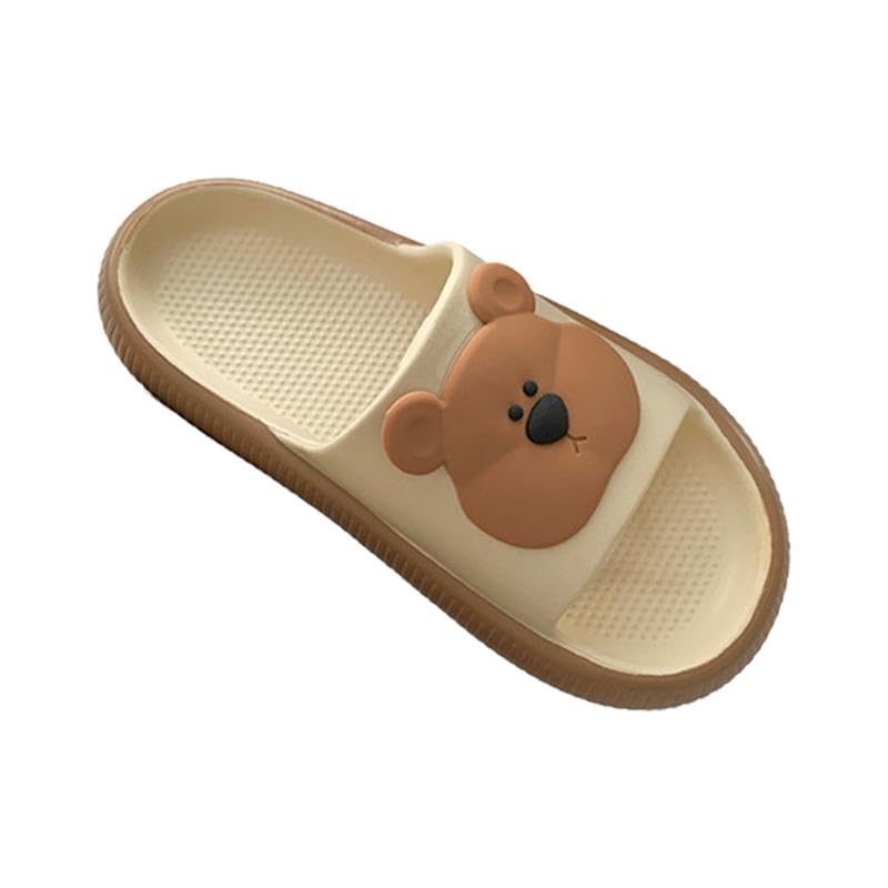 Cartoon of Bear Slippers Open Toe House Sandals for Beach Holidays Household Apricot 36 To 37-image-8