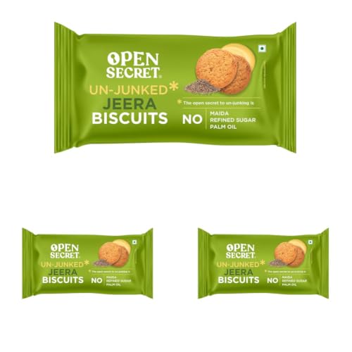 Image of Open Secret Jeera Biscuit Cookies | Protein & Fiber Packed | Healthy Snacks | No Added Maida No Refined Sugar No Palm Oil | Unjunked Biscuit | 40G - Pack of 18