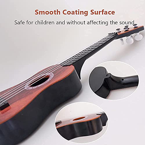 Image of Roscoe 4-String Acoustic Guitar Learning Toy for Kids Toy Classical Ukulele Guitar Musical Instrument 3 + Year (Brown, 24 Inches)