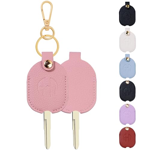 Image of Leather Keys Sleeve for Broken Car Key Loop Replacement - Cute Keychain Cover - Protector, Holder for Men & Women