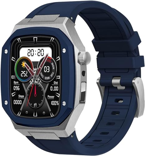 Protección estética con el kit VELORE de caja metálica y correa para Apple Watch 44mm